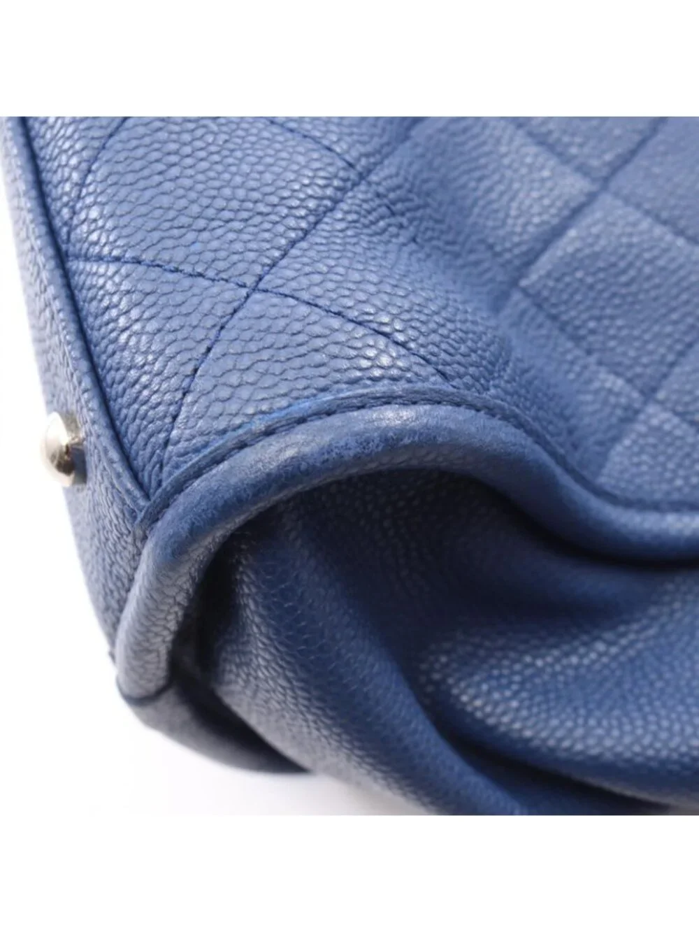 Chanel Tote Bag Quilted 2-Way Blue Caviar Leather